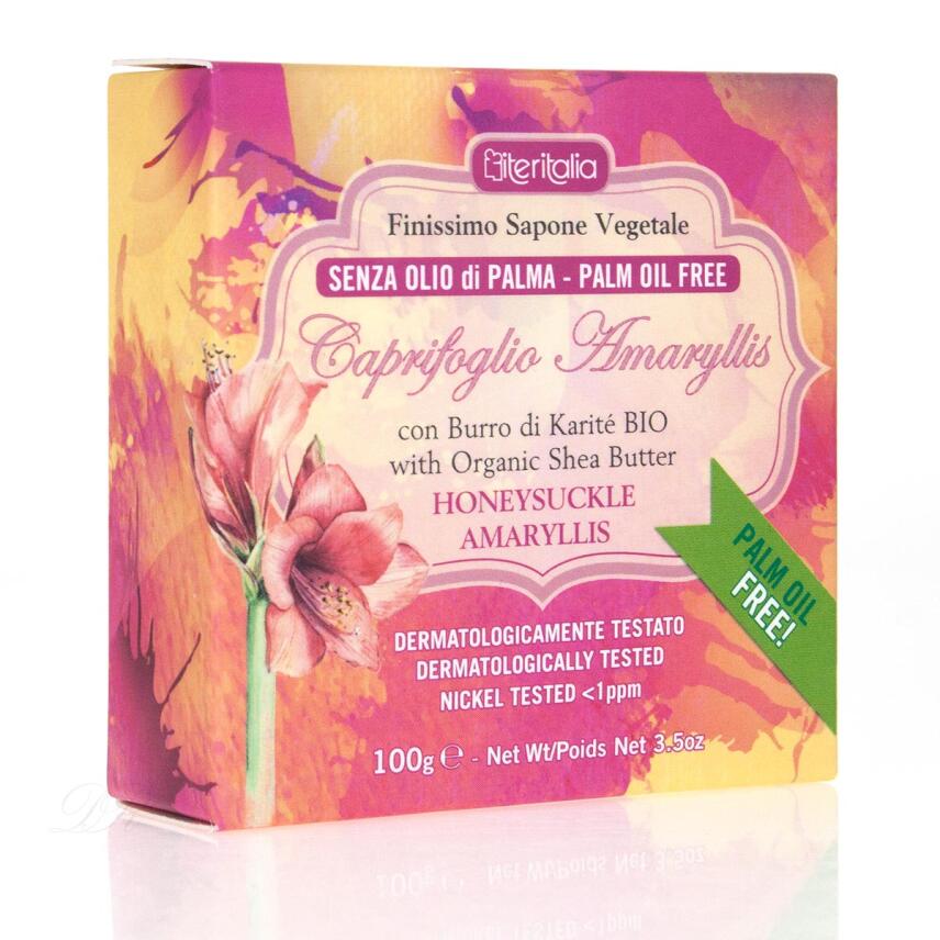 Iteritalia milde Seife ohne Palm&ouml;l Caprifoglio Amaryllis 100 g