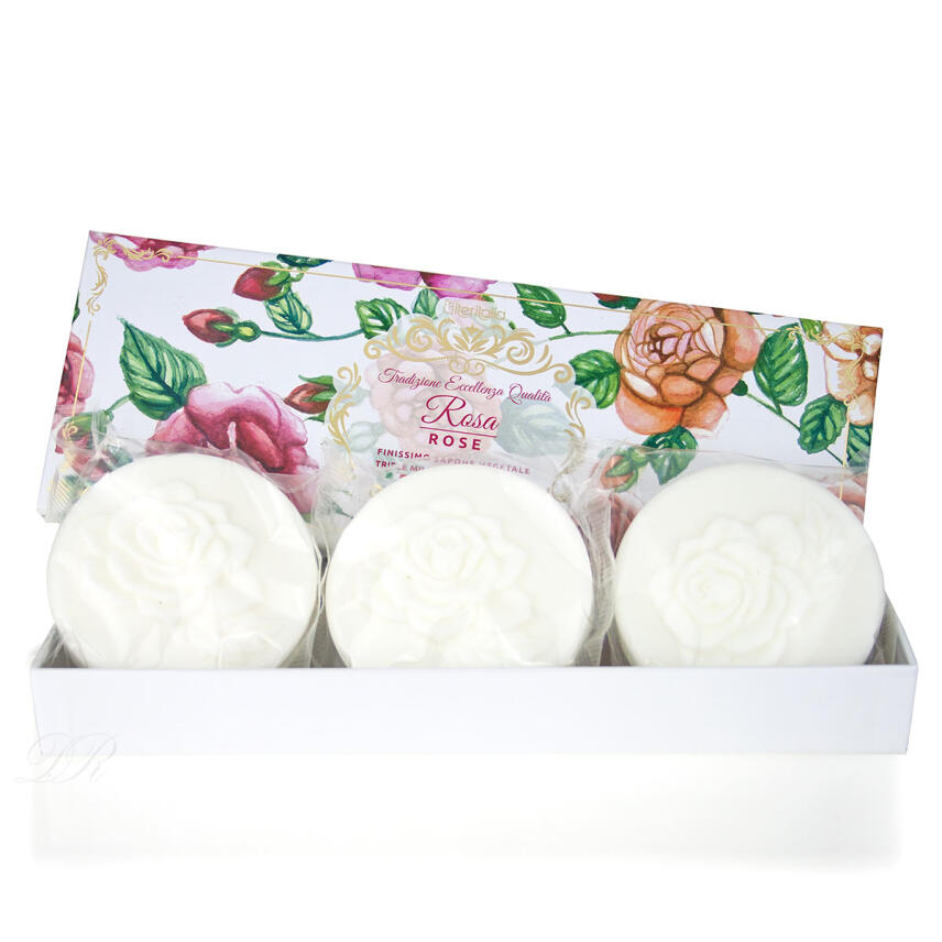 Iteritalia Box Geschenkset Rosa Sculpture Seife 3 x 100 g