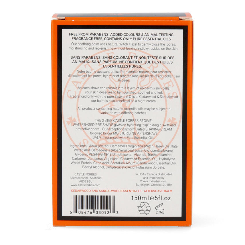 Castle Forbes Cedarwood and Sandalwood After Shave Balsam 150 ml