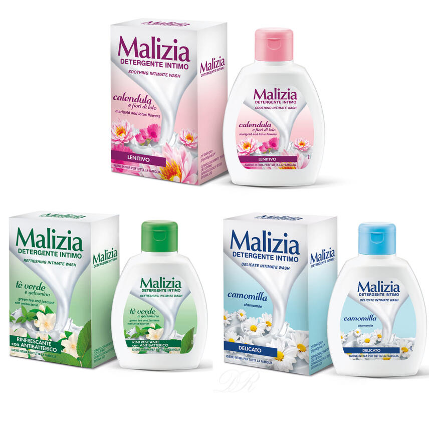 MALIZIA INTIMSEIFE Fl&uuml;ssigseife Set Kamille + gr&uuml;ner Tee + Calendula 3x 200ml