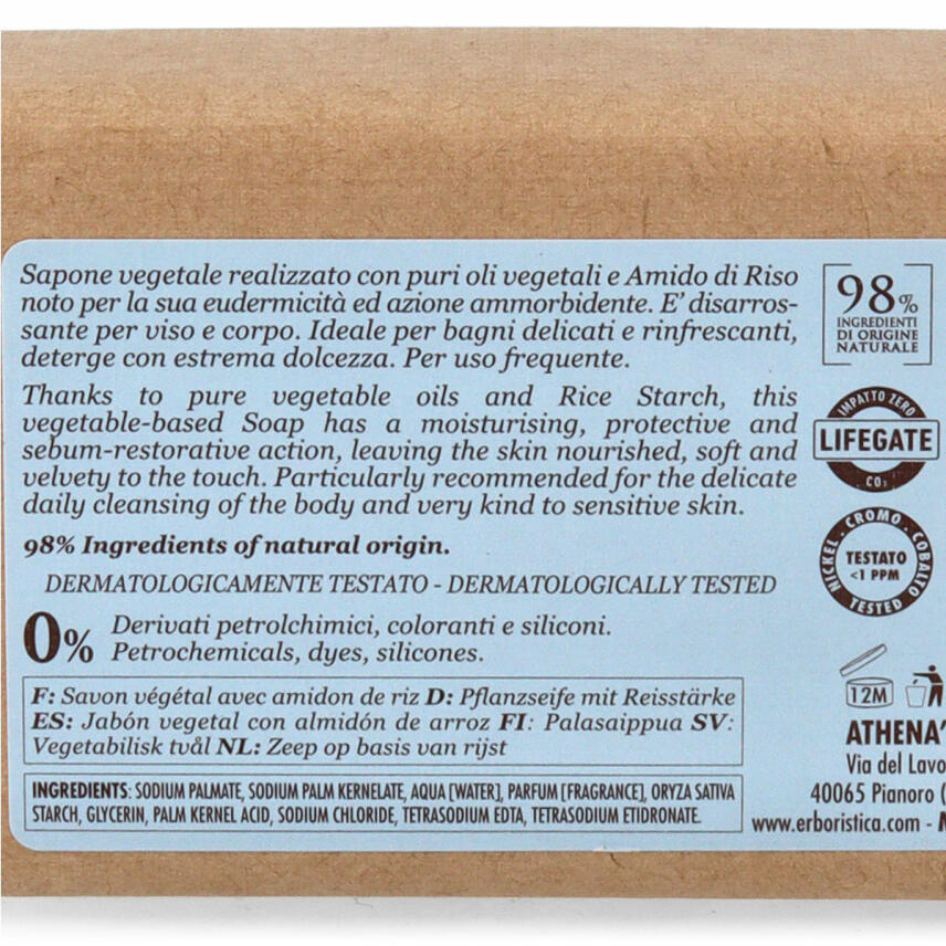 LErboristica di Athenas Pflanzliche Seife aus Reisst&auml;rke f&uuml;r Babyhaut 125 g