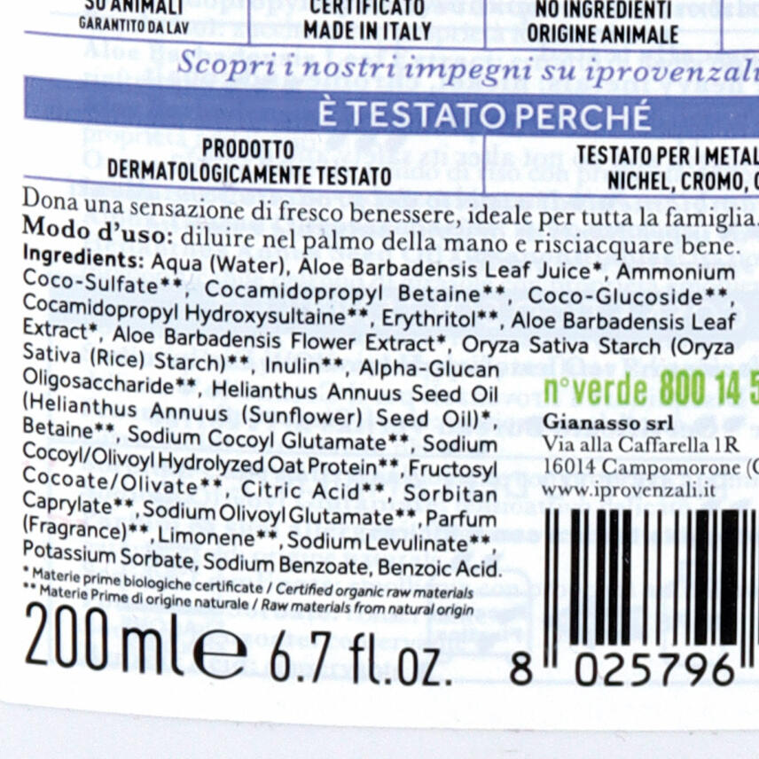 I Provenzali Bio Intimseife Aloe Vera 200 ml - sanfte Formel