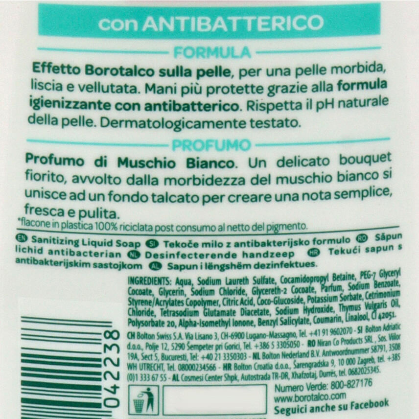 Borotalco Fl&uuml;ssigseife Muschio Bianco 250 ml Spender