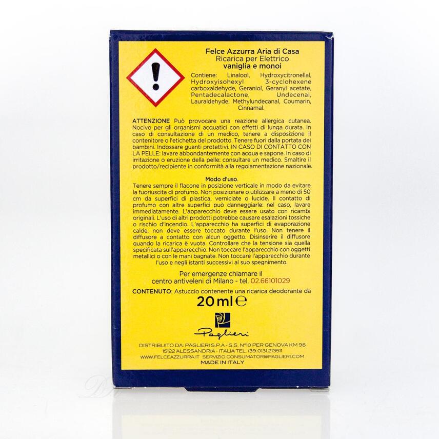 PAGLIERI Felce Azzurra Aria Casa refill Vaniglia e monoi 20ml