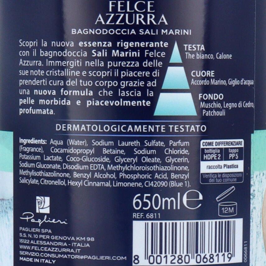 Paglieri Felce Azzurra Badeschaum Sali Marini 650 ml