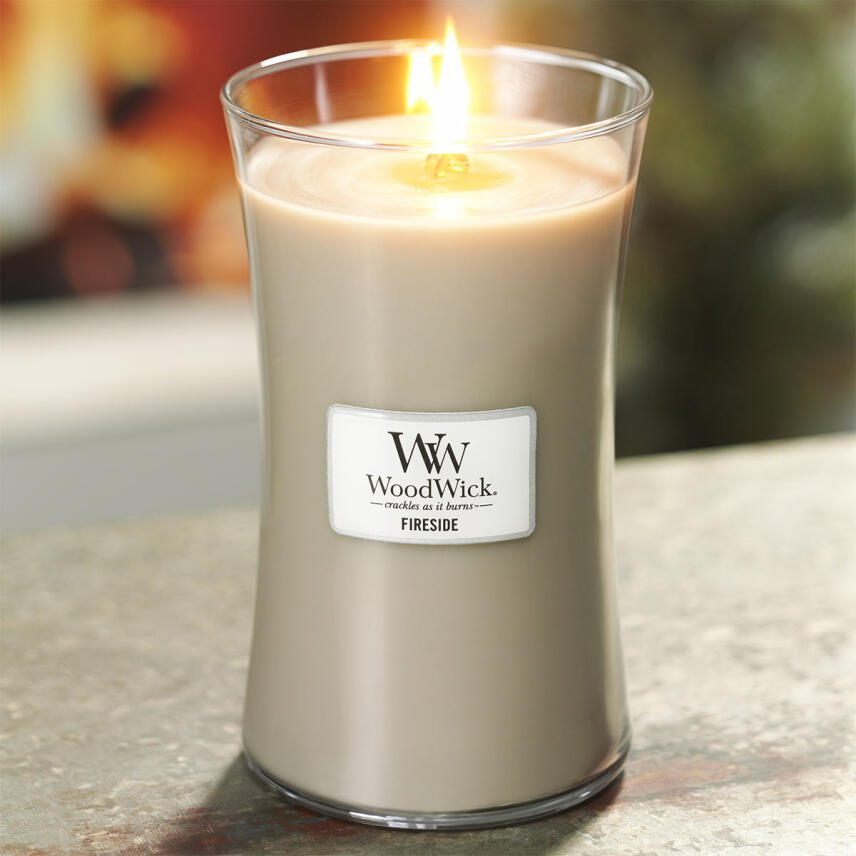 WoodWick Fireside Gro&szlig;es Glas Duftkerze 610 g