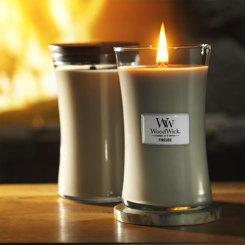 WoodWick Fireside Gro&szlig;es Glas Duftkerze 610 g