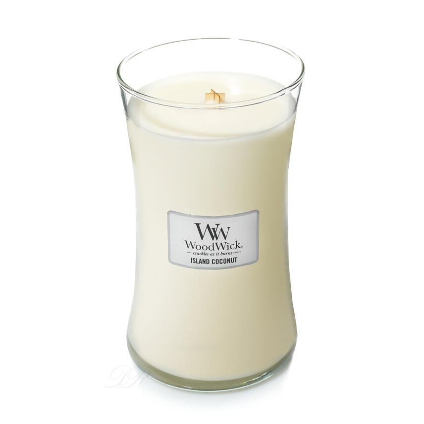 WoodWick Island Coconut Gro&szlig;es Glas Duftkerze 610 g