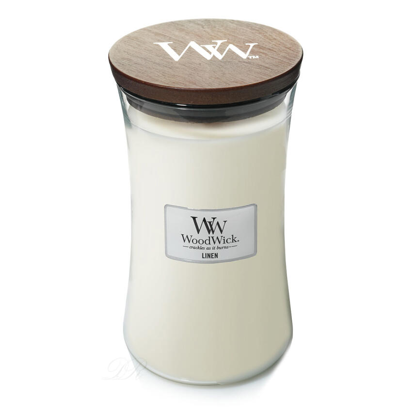 WoodWick Linen Gro&szlig;es Glas Duftkerze 610 g