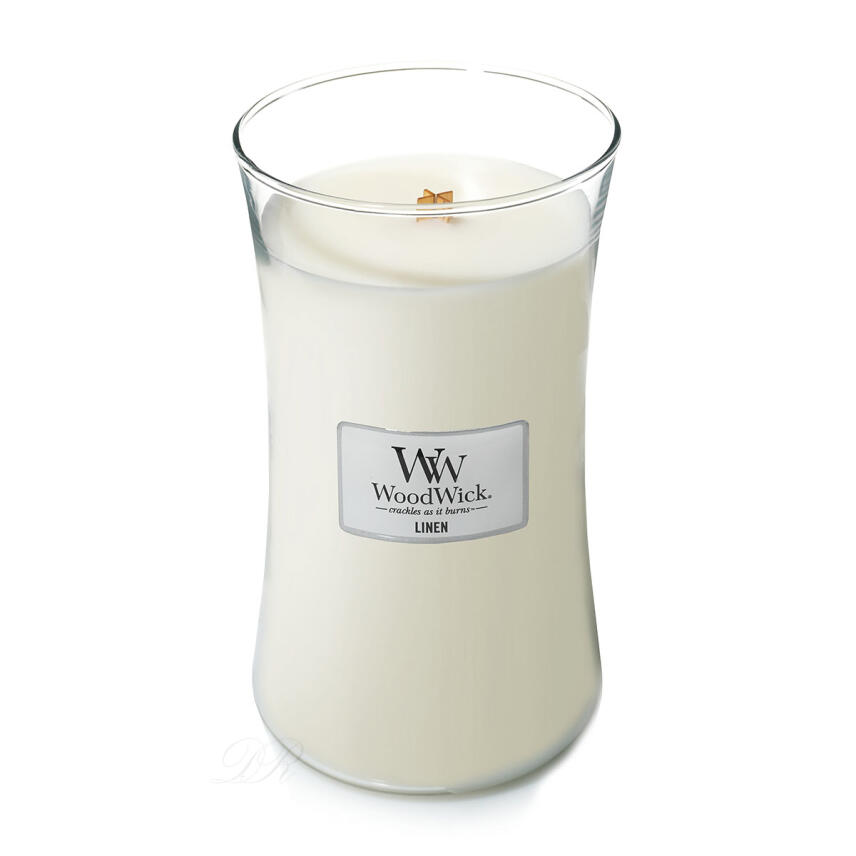 WoodWick Linen Gro&szlig;es Glas Duftkerze 610 g