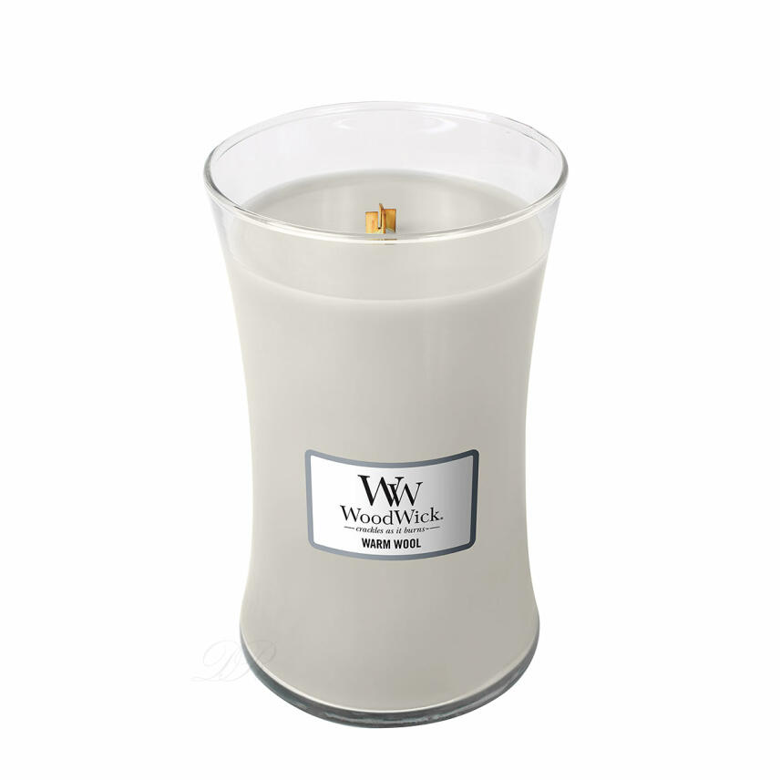 White WoodWick Warm Wool Mini Candle