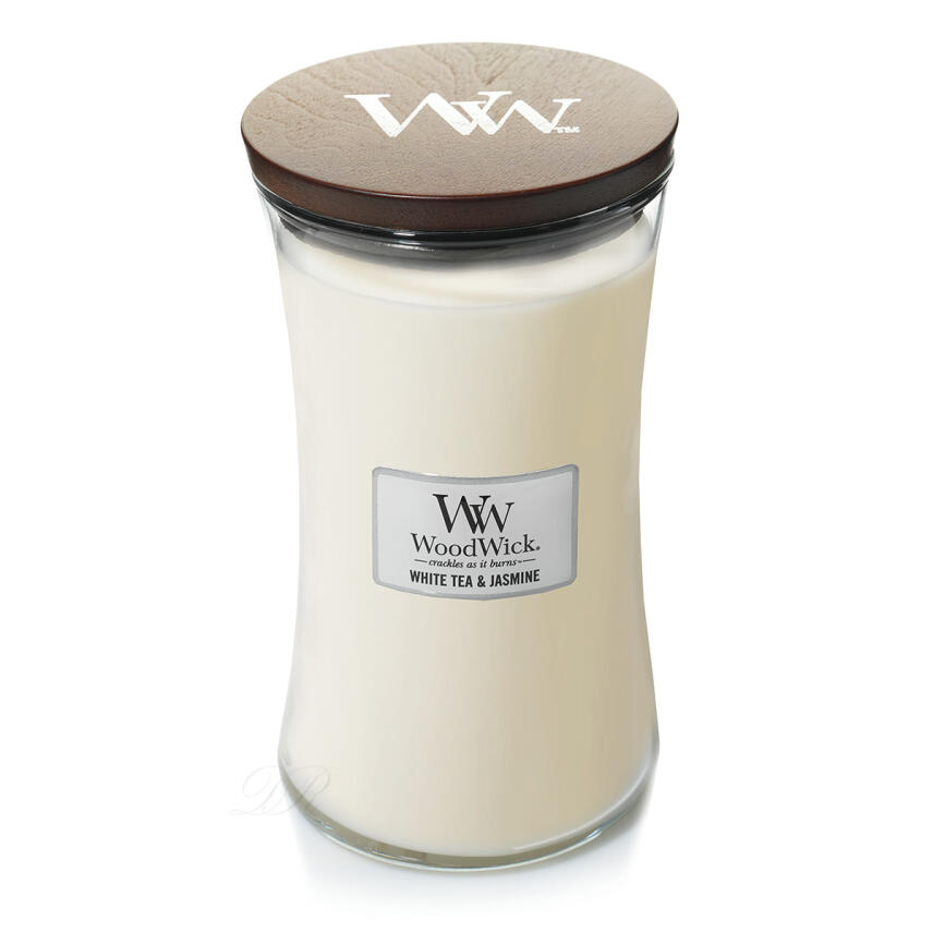 WoodWick White Tea &amp; Jasmine Gro&szlig;es Glas Duftkerze 610 g