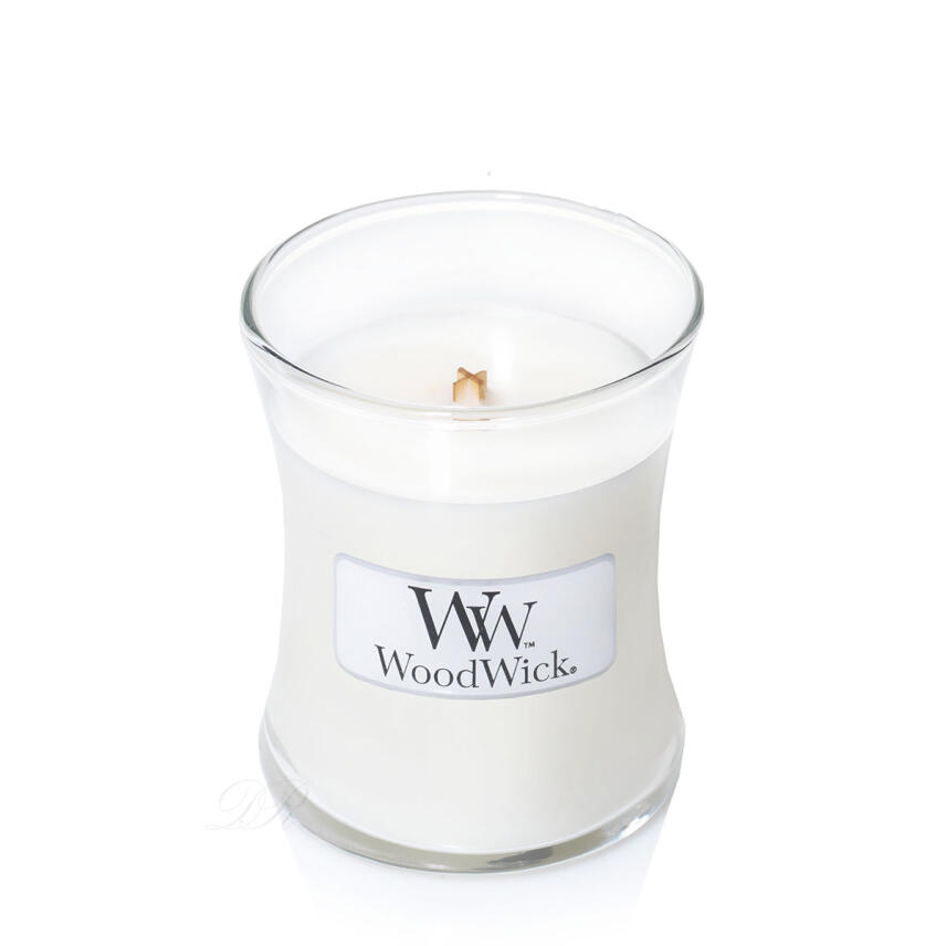 WoodWick Linen Kleines Glas Duftkerze 85 g