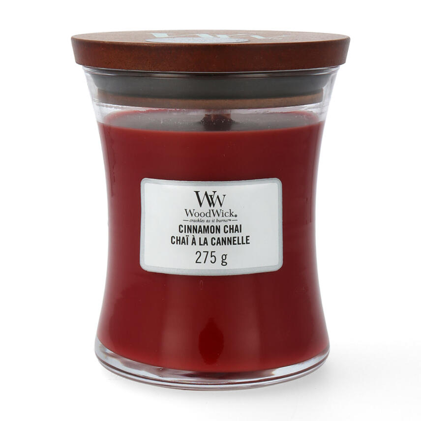 WoodWick Cinnamon Chai Mittleres Glas Duftkerze 275 g