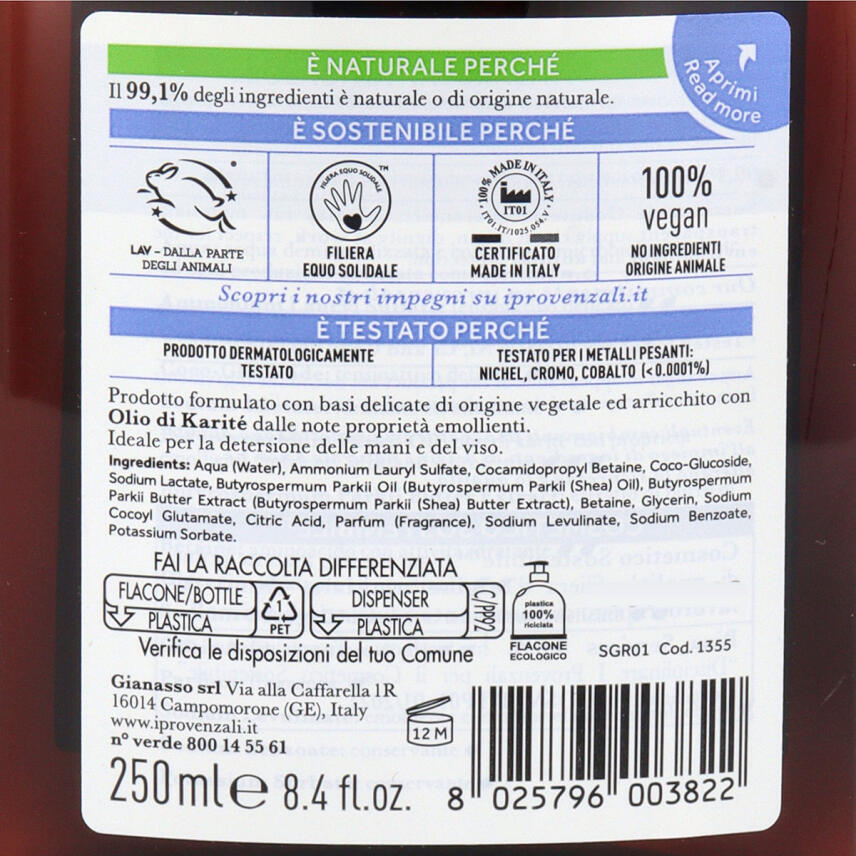 I Provenzali Fl&uuml;ssigseife Karit&eacute; Sheabutter 250 ml