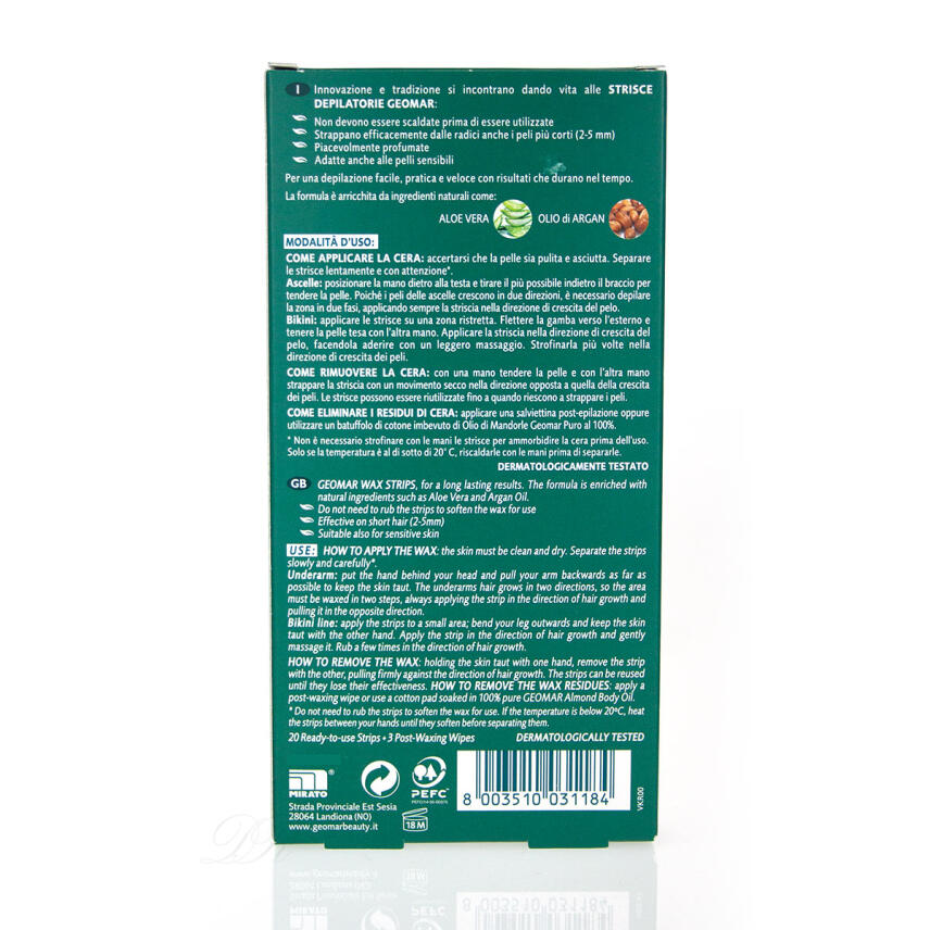 GEOMAR Wachsstreifen f&uuml;r Achseln &amp; Bikinizone 20 St.
