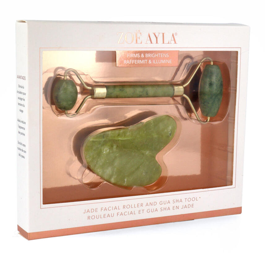Zo&euml; Ayla Gesichts Roll-on Jade &amp; Gua Sha Set