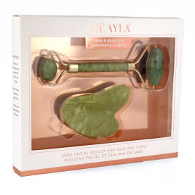 Zoë Ayla Gesichts Roll-on Jade & Gua Sha Set