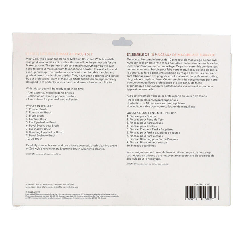 Zo&euml; Ayla Make up Pinselset 10 St. Ros&eacute;gold