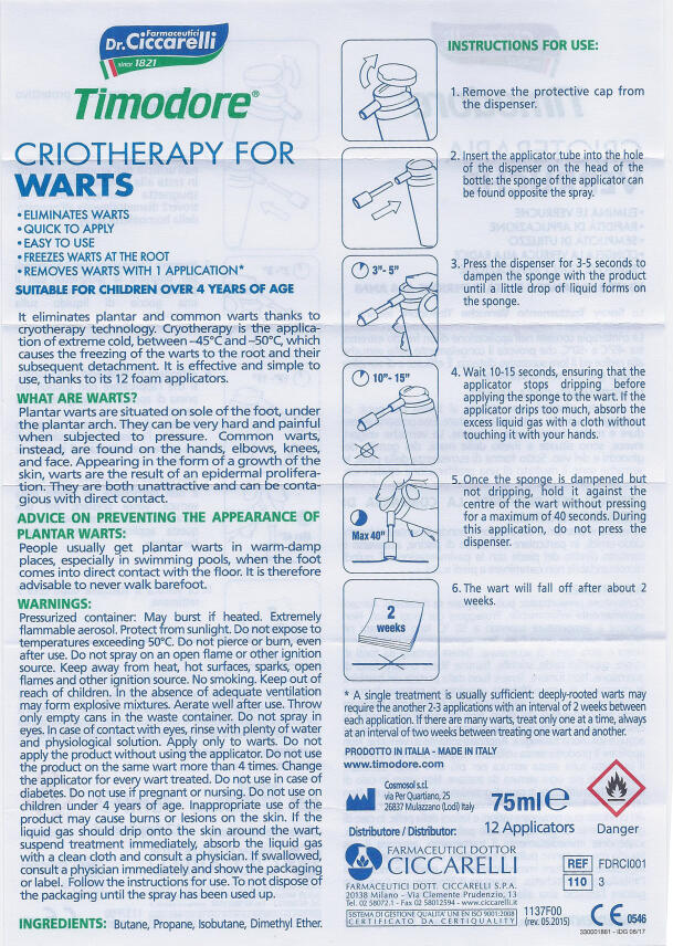 Dottor Ciccarelli Timodore Behandlung f&uuml;r Warzen 12 Applikatoren 75 ml