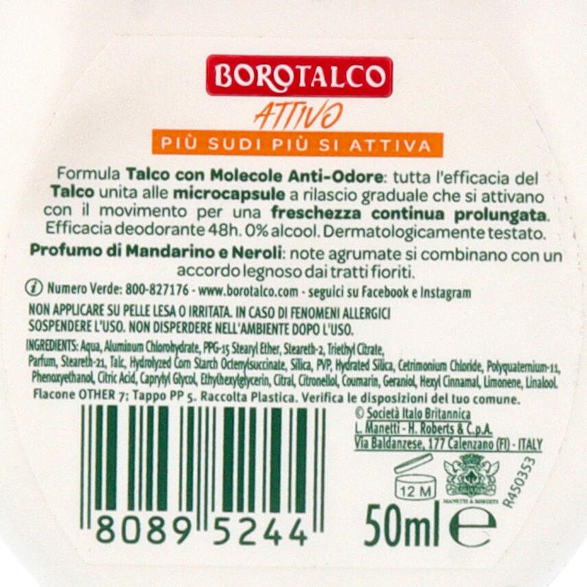 Borotalco Active Deo Roller Mandarino &amp; Neroli ohne Alkohol
