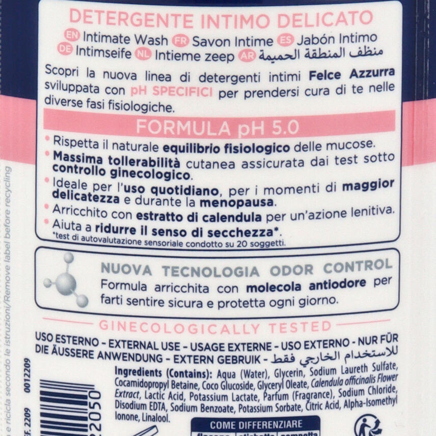 PAGLIERI Felce Azzurra Intimseife - Delicato Lenitivo Calendula 250 ml