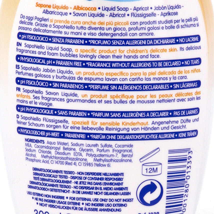 Paglieri SapoNello Fl&uuml;ssigseife Kids Aprikose 300 ml