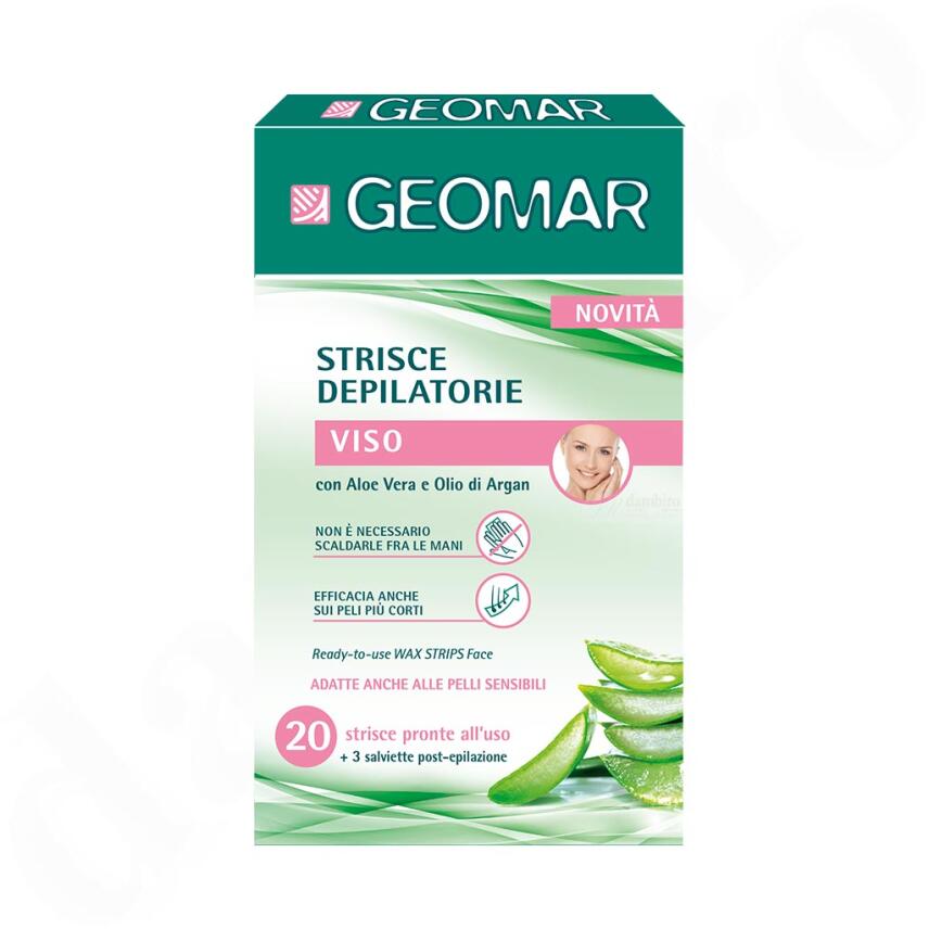 GEOMAR Wachsstreifen Gesicht mit Aloe Vera &amp; Argan&ouml;l 20 St.