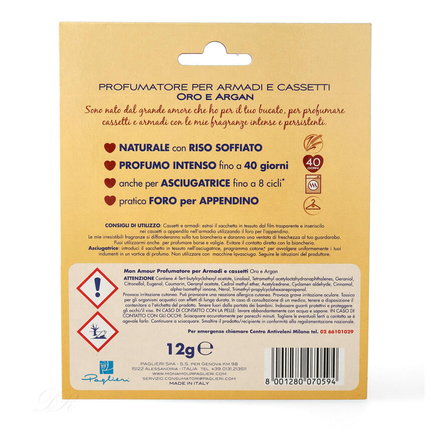 Paglieri Mon Amour Duftkissen Oro e Argan 40 Tage