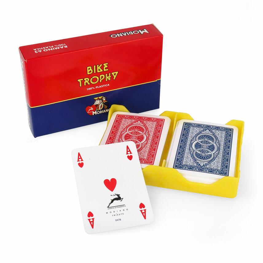 Romme,Kanasta NEU! Modiano Bridge Ramino  Spielkarten GOLDEN TROPHY SET Plastik 