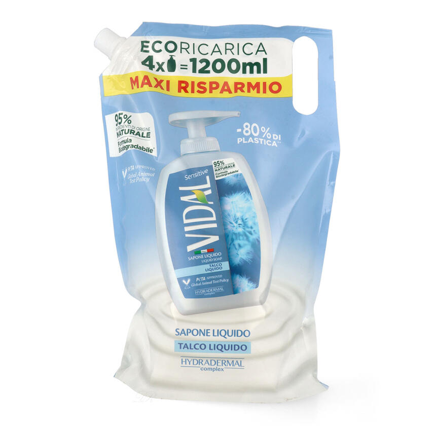VIDAL Fl&uuml;ssigseife Sensitive talco liquido 1200ml refill