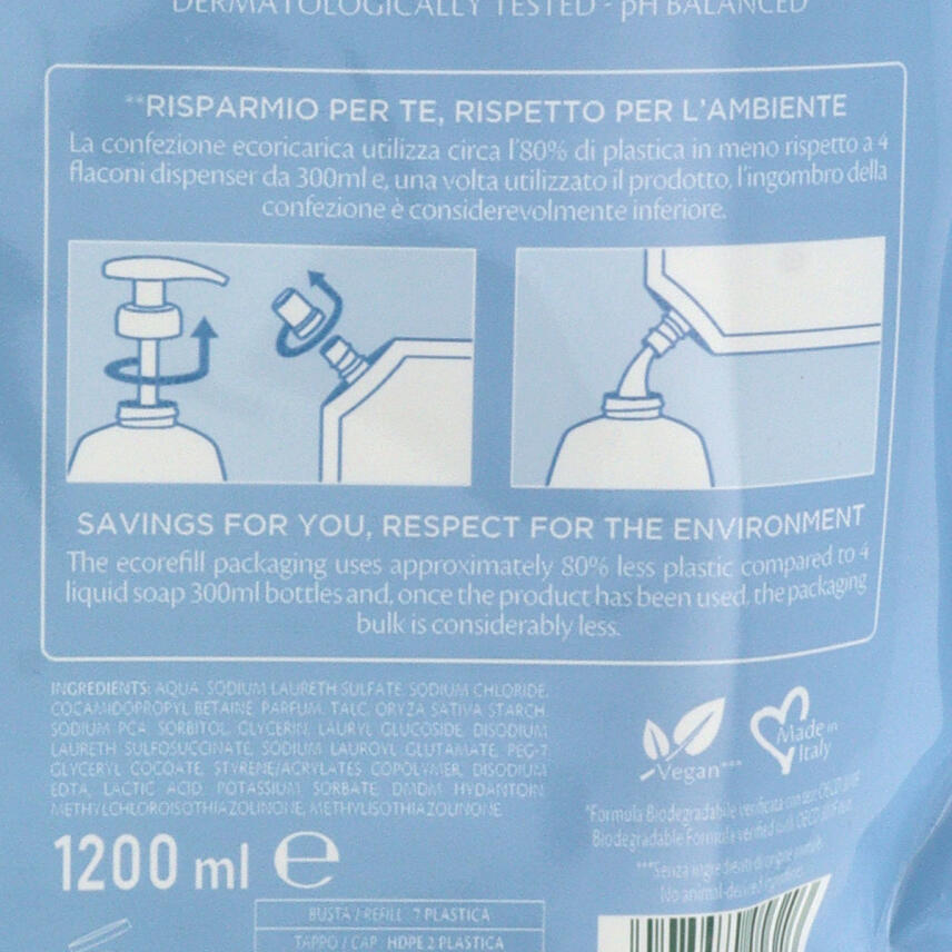 VIDAL Fl&uuml;ssigseife Sensitive talco liquido 1200ml refill