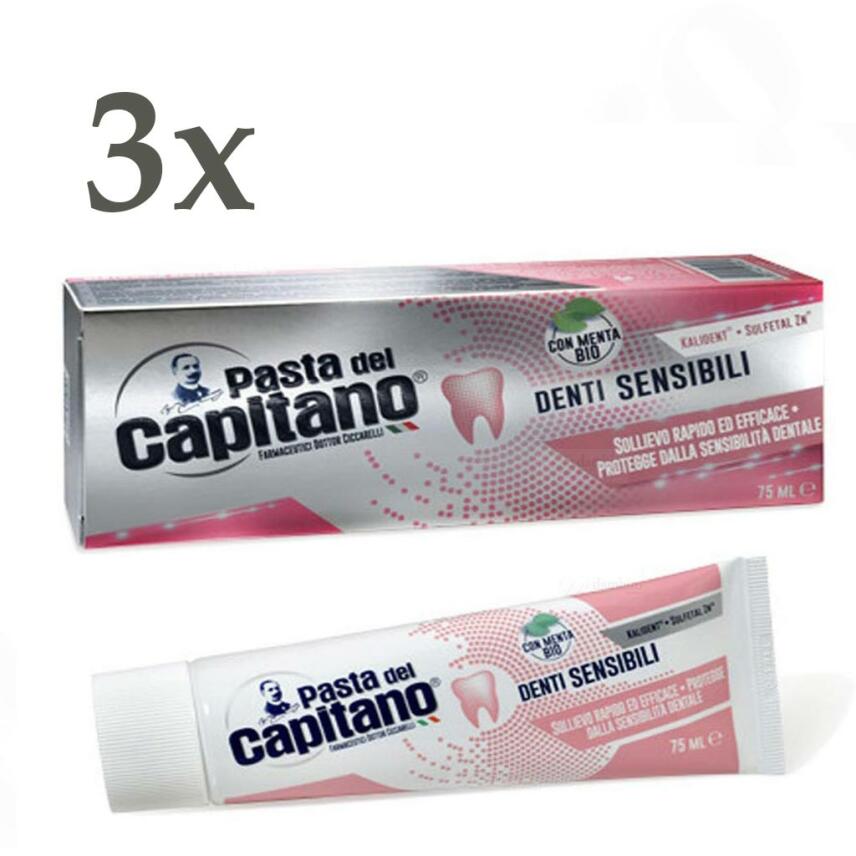 Pasta del Capitano Zahnpasta Sensitive 3x 75 ml - sensible Z&auml;hne