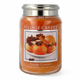 Village Candle Orange Cinnamon Scented Candle Large Jar...