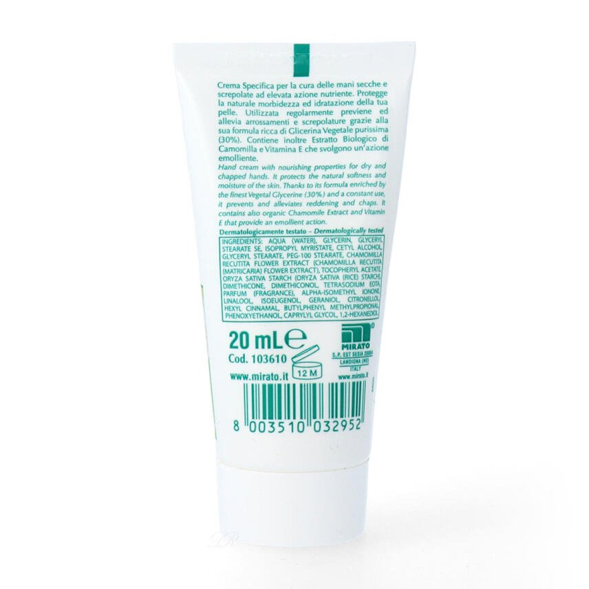 Glicemille Nutritive Handcreme Glicerin &amp; Kamille und Vitamin E 20 ml - travel