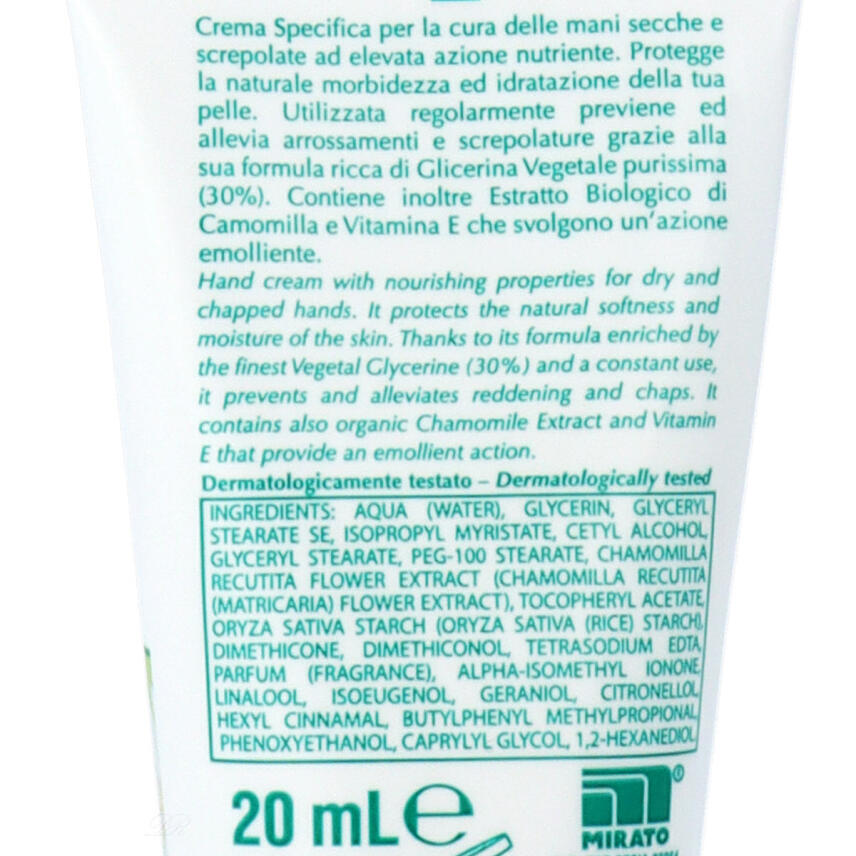 Glicemille Nutritive Handcreme Glicerin &amp; Kamille und Vitamin E 20 ml - travel