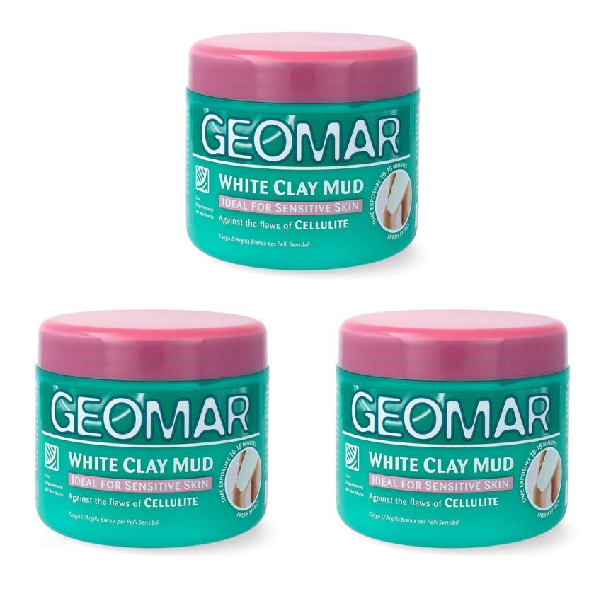 GEOMAR Fango Wei&szlig;er Lehm Argilla Bianca gegen Cellulite 3 x 500 ml