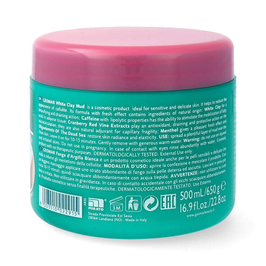 GEOMAR Fango Wei&szlig;er Lehm Argilla Bianca gegen Cellulite 3 x 500 ml