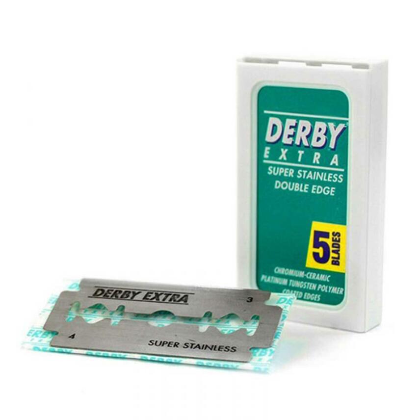 Derby Extra Super Stainless Gr&uuml;n Double Edge Rasierklingen 20 x 5 = 100 Klingen