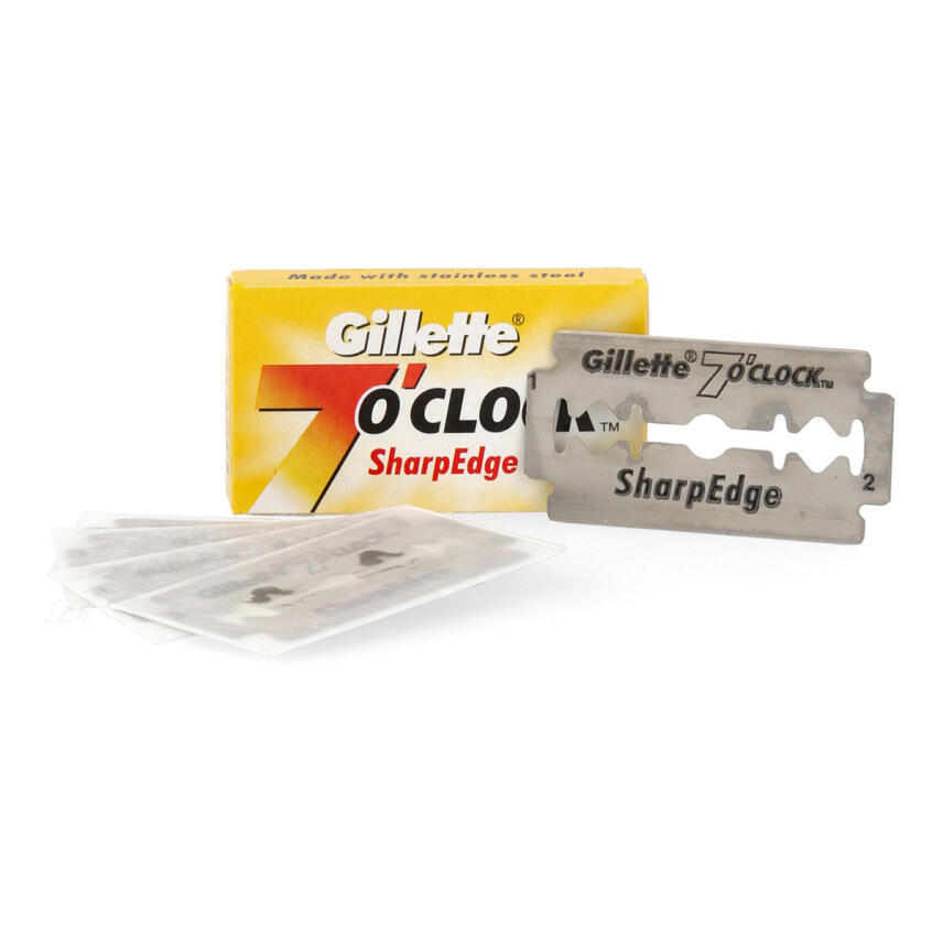 Gillette 7 OCLOCK Sharp yellow Double Edge Rasierklingen 20x5 = 100 Klingen