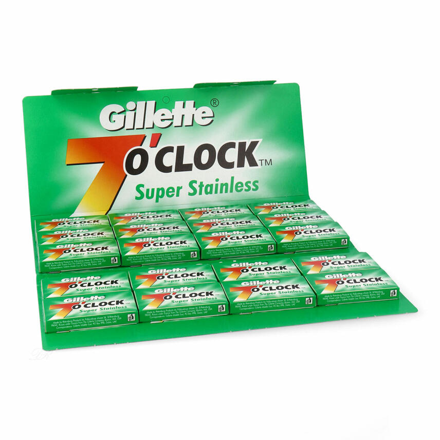 Gillette 7 OCLOCK Super Stainless Double Edge Rasierklingen 20x5= 100 Klingen