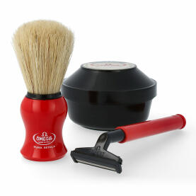 Omega Set 65.F shaving brush + Shaver + shaving soap
