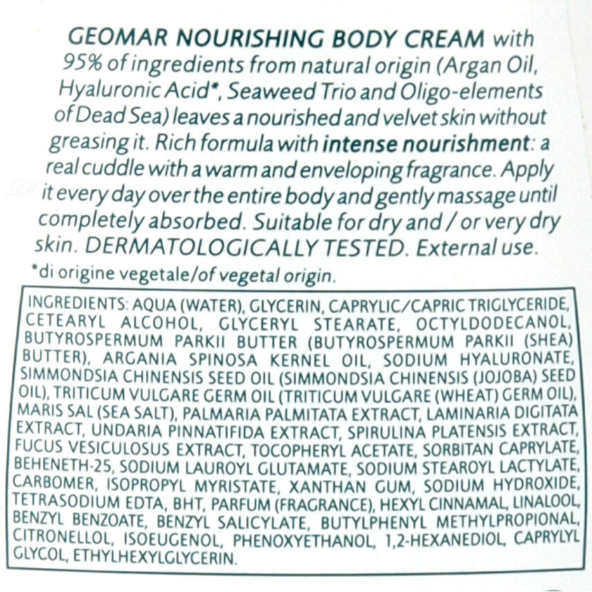 GEOMAR K&ouml;rpercreme mit Argan&ouml;l f&uuml;r trockene Haut 400 ml