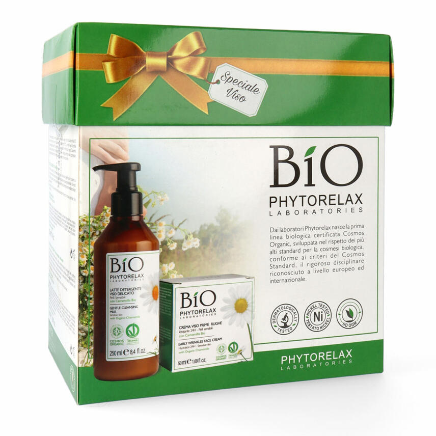 Phytorelax Bio Geschenkset Anti Aging Gesichtscreme Kamille 24h + Reinigungsmilch