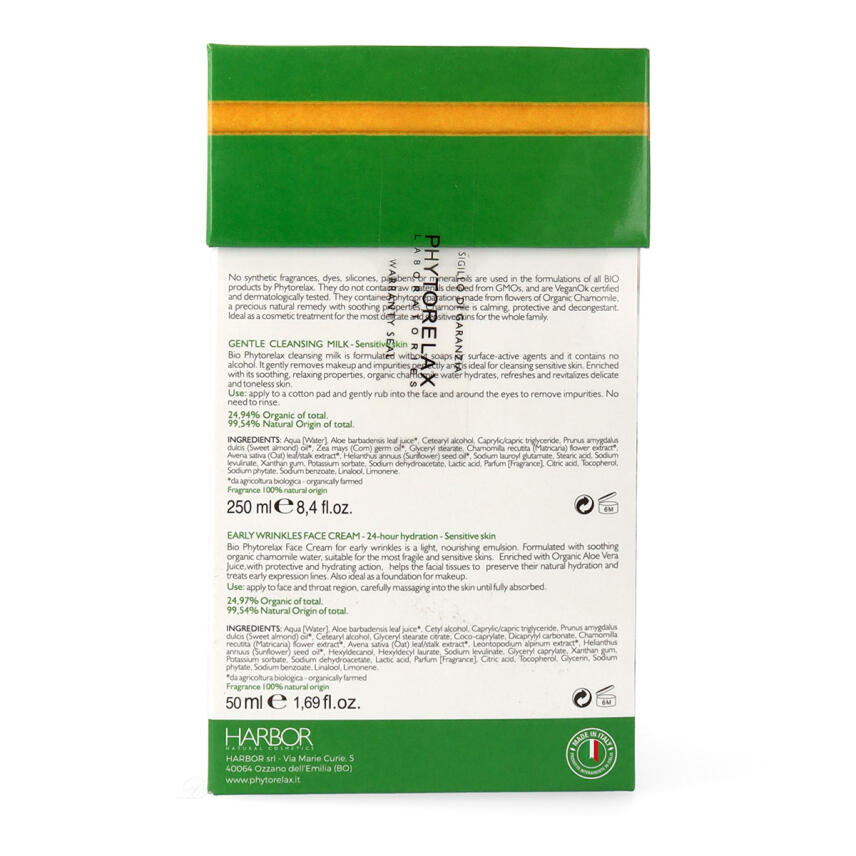 Phytorelax Bio Geschenkset Anti Aging Gesichtscreme Kamille 24h + Reinigungsmilch