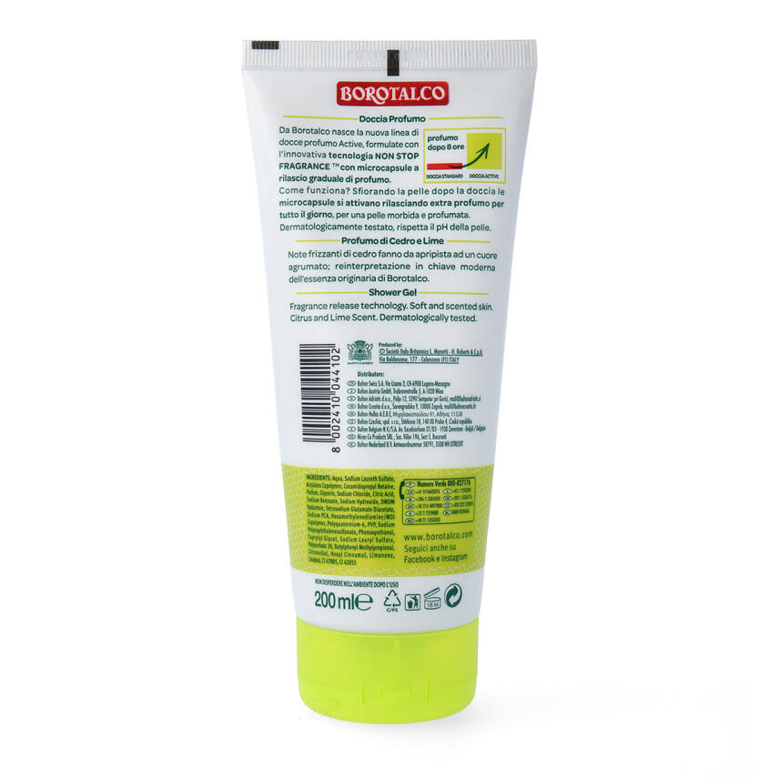 BOROTALCO Active Cedro e Lime doccia - Duschgel 200ml