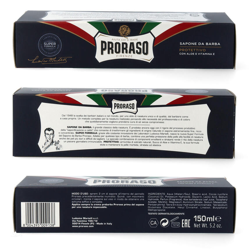 Proraso Rasierseife Tube protettivo e idratante Aloe und Vitamin E 150ml blau