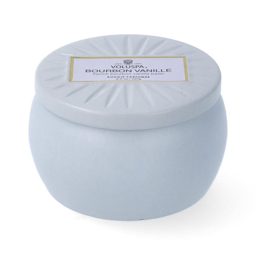Voluspa Vermeil Collection Petit Decorative Tin Bourbon Vanille Duftkerze 127 g