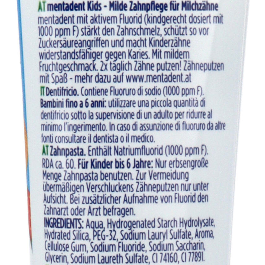 mentadent Kids Zahnpasta Fruchtgeschmack 50 ml