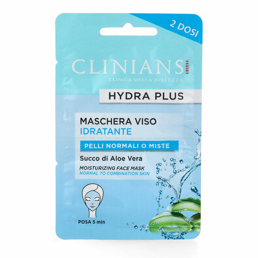 CLINIANS Hydra Plus Feuchtigkeitsspendende Gesichtsmaske 2 x 7,5 ml